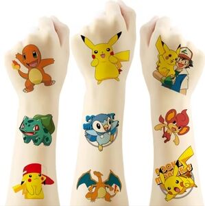 20pc Pokemon Tattoo Stickers Set Waterproof 🔥 2" x 2"